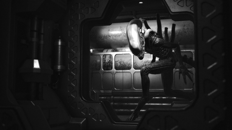 monochrome, Xenomorph, 2K, science fiction, horror, aliens, creature