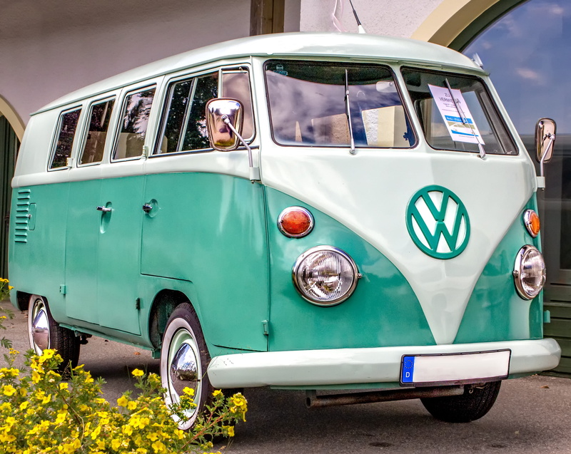 volkswagen, technology, vintage car, oldtimer, green, public transportation, text, incidental people, mode of transportation, 4K, motor vehicle, transportation