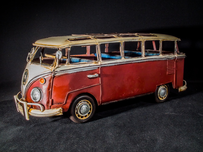 camping bus, travel, outdoors, vw bus, mode of transportation, parking, red, toy, day, volkswagen, motor vehicle, model car, car, camper, 4K, no people