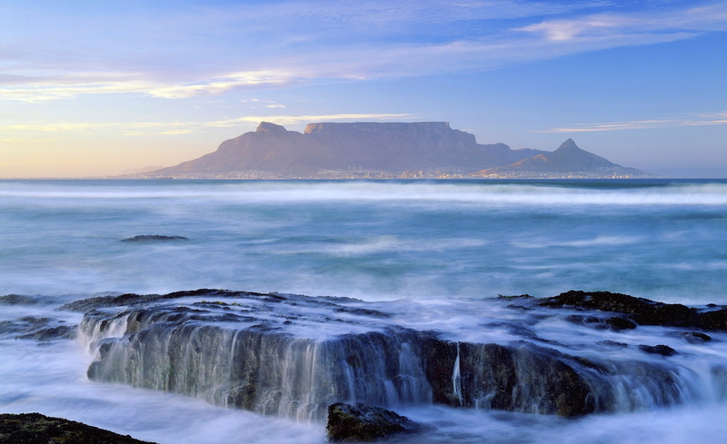 solid, table mountain national park, horizon over water, sea, land, rock, environment, long exposure, rock - object, 1080P, brown, Africa, beach, beauty in nature
