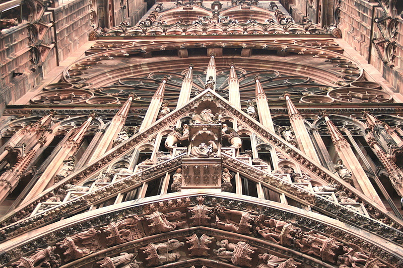 the past, 4K, stonemason work, belief, history, day, directly below, building, spirituality, architecture, portal, sacred architecture, low angle view
