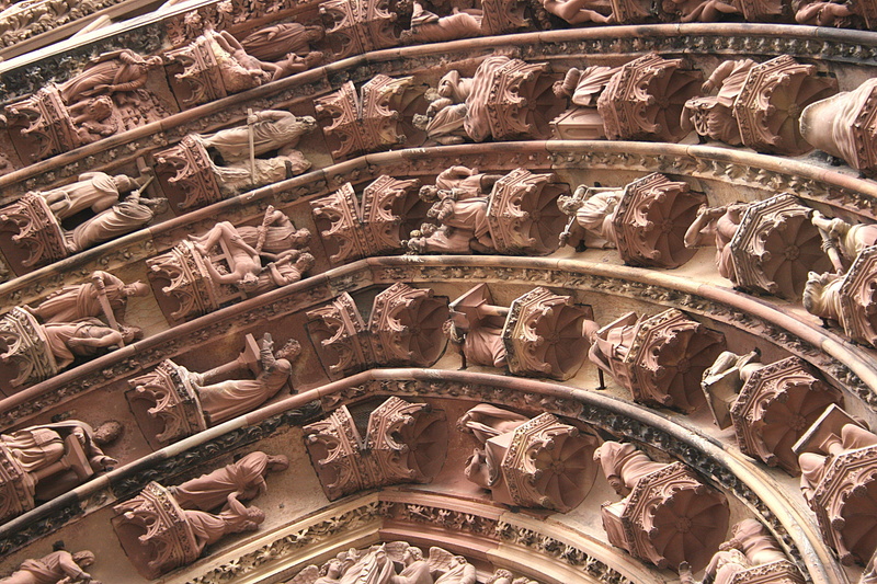 day, sacred architecture, carving, no people, indoors, art and craft, strasbourg, old, architecture, portal, close-up, 4K, design, münster, history, low angle view