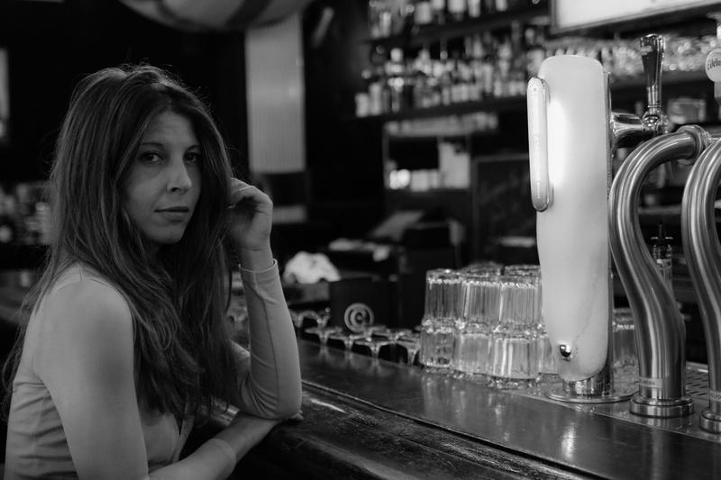 cute, lovelife, long hair, indoors, model, food and drink, contemplation, black white, home studio, portrait, headshoot, bar - drink establishment, women