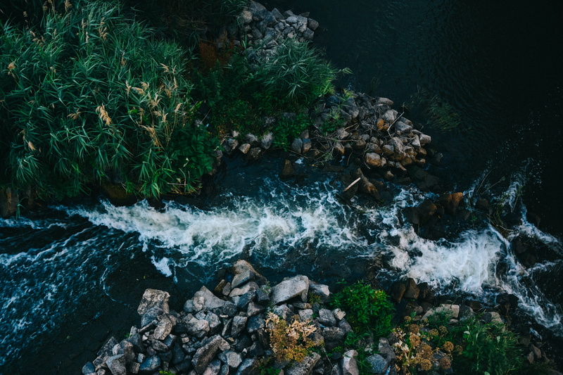 alte mainbrücke, rock, rock - object, high angle view, power in nature, fountain, growth, scenics - nature, streetlife, nature, day, flowing, blurred motion