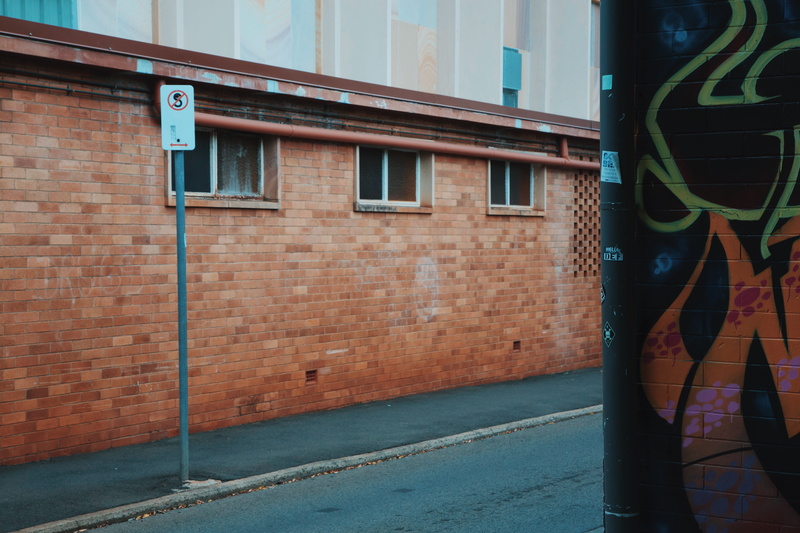 street, no people, building, city, day, residential district, brick, sidewalk, door, art, 5K, entrance, building exterior, alley, outdoors, wall, australia