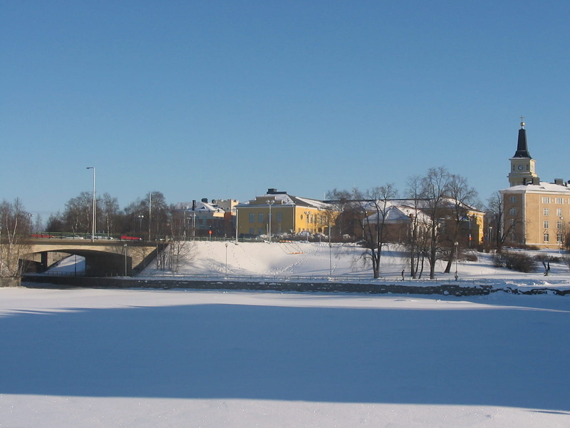 connection, cold - Temperature, building, transportation, day, blue, Oulu, winter, snow, landscape, nature, architecture, urban Scene, bridge - man made structure
