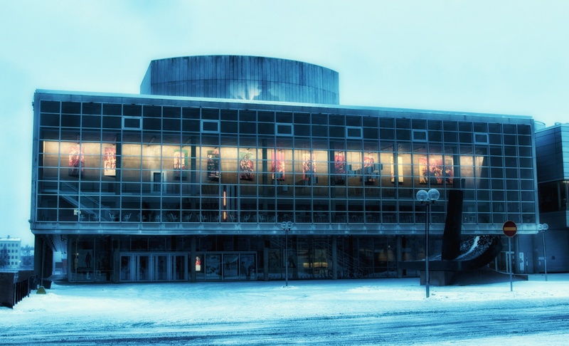 cold temperature, no people, library, oulu, nature, finland, urban, modern, scenic, building, cities, outdoors, reflection, day, office, ice, glass - material