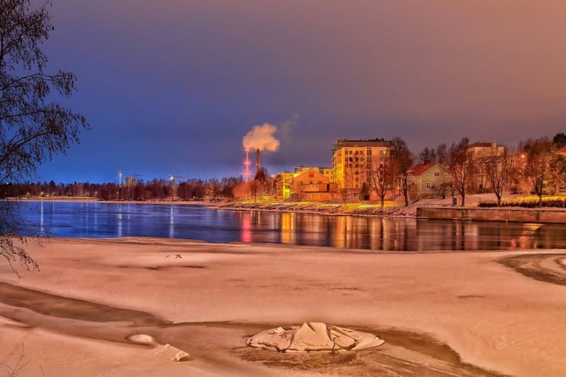 plant, city, lake, powers, evening, architecture, beauty in nature, sand, frozen, sky, outdoors, land, finland, dusk, built structure, oulu, 2K, beach