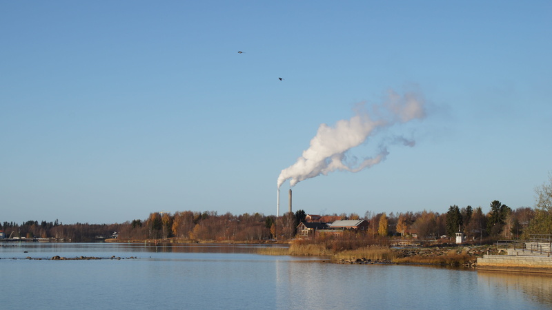 Finland, industry, flying, day, pollution, Oulu, smoke stack, oulu finland, emitting, air pollution, water, waterfront, Finnish, factory, smoke - physical structure