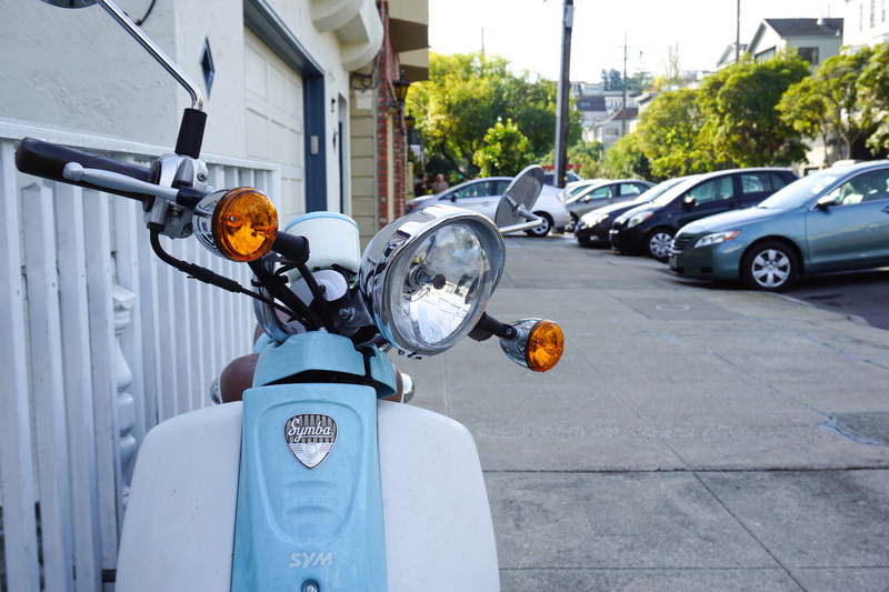 5K, building exterior, bike, outdoors, suburb, mode of transportation, day, street, stationary, motor scooter, real people, architecture, united states