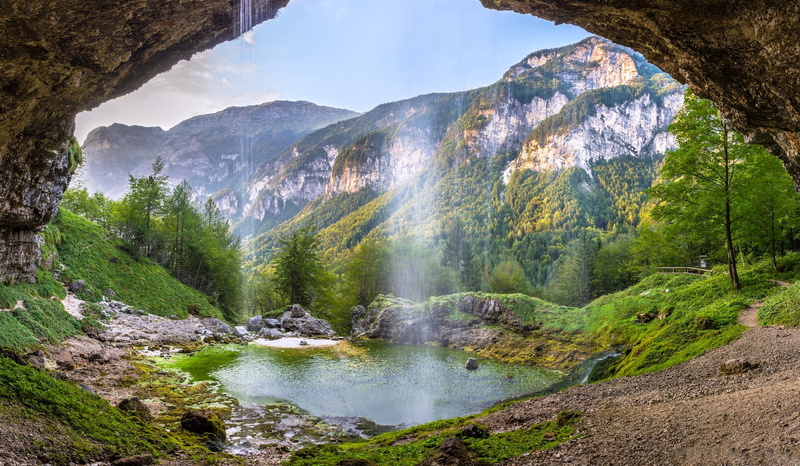 1080P, valley, Friuli Venezia Giulia, " Fontanon di Goriuda", waterfall, Italy, Friuli — Venezia Giulia, mountains, Val Raccolana, Alps