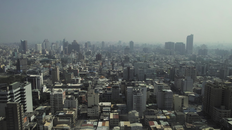 high angle view, nature, building exterior, taichung city, crowd, asia, urban skyline, settlement, building, apartment, sky, landscape, skyscraper, cityscape