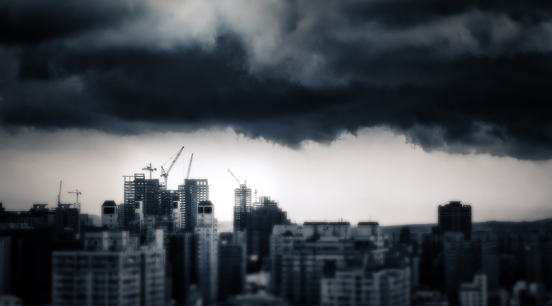 City, Taiwan, industry, Autumn, cityscape, architecture, 4K, sky, storm cloud, overcast, building exterior, construction industry, building, construction equipment