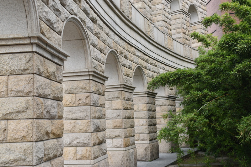 architecture, arch, architectural column, 5K, asia university, history, no people, travel, tree, taichung, low angle view, stone, building, ancient, roman architecture