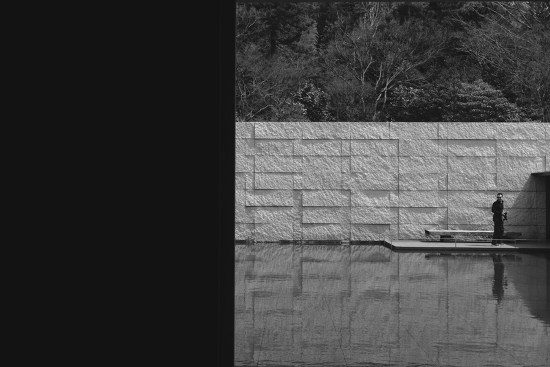 tree, d.t. suzuki museum, no people, reflection, lake, wall, sunlight, water, architecture, house, day, black, kanazawa-shi, wall - building feature, 4K