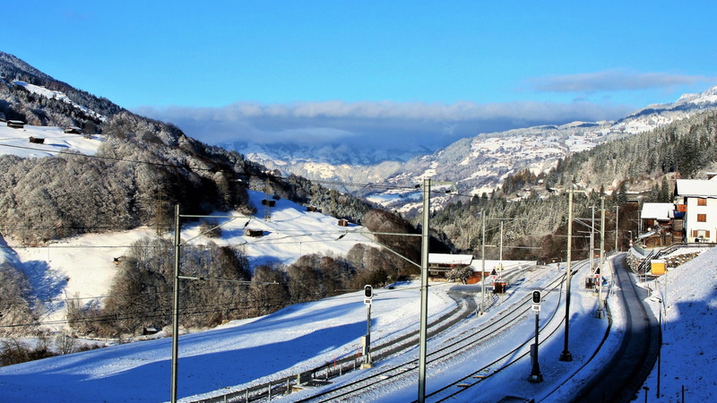 drive, road, sunny day, scenics - nature, blue sky, tracks, communication, beauty in nature, mountain range, the height of the, landscape, railroad tracks
