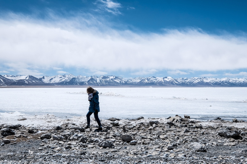 snowcapped mountain, snow, people, caucasian Ethnicity, mountain range, day, time Of Day, water, pants, scenics - nature, 4K, time step, step on, winter