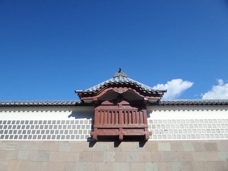 religion, kanazawa, outdoors, wall, history, 5K, no people, low angle view, sky, place of worship, roof, architectural feature, roof tile, building exterior