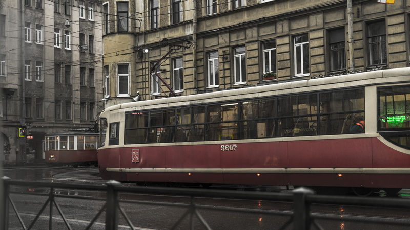 light, spb, human, architecture, city, built structure, window, red, 5K, street, trolley, town, rail, person, motion, railway, streetcar, land vehicle