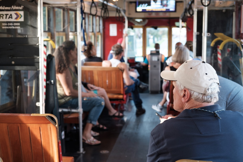 adult, man, focus on foreground, architecture, trolley, cradle, united states, cafe, transportation, interior, street, built structure, restaurant, blur