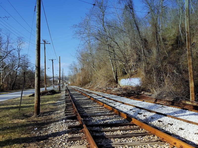 track, direction, electricity, nature, clear sky, rail transportation, no people, Railroad, 1080P, power supply, Baltimore, sky, bare tree, mode of transportation