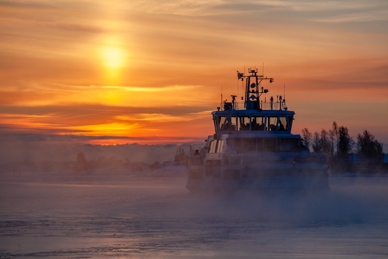 5K, helsinki south harbour, passenger craft, transportation, sailboat, sky, no people, morning, very cold weather, reflection, mode of transportation