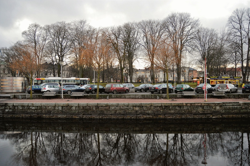 2K, cloud - sky, jonkoping, built structure, nature, trees, canal, car, outside, bare tree, town, plant, lake, sky, building exterior, sweden, bus, reflection