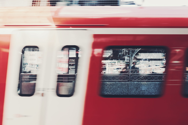 travel, outdoors, railroad station, window, day, köln, reflection, double-decker bus, motion, train - vehicle, public transportation, mode of transportation