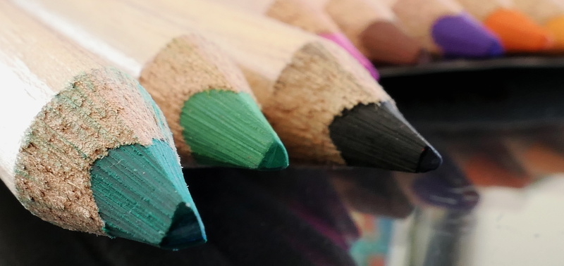 wood - material, colour pencils, colored pencil, color, indoors, 5K, large group of objects, background, choice, selective focus, colorful, paint, selective