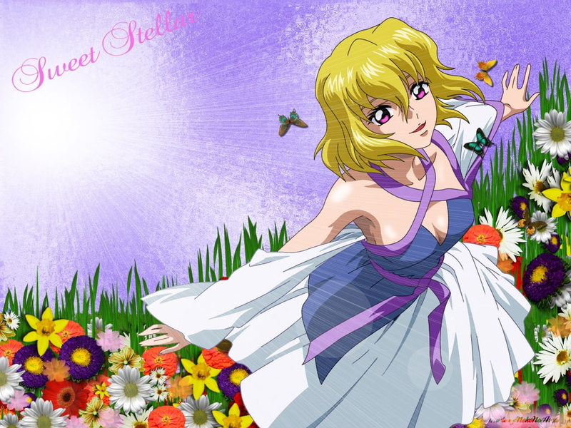 flower, seed, gundam, sweet, Butterfly, anime, hd, girl, anime girl, female, 480P, cute, art, stellar