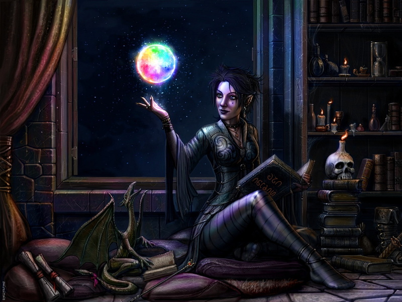 window, 1080P, Magic, women, books, young women, arts culture and entertainment, sphere, front view, hairstyle, digital art, candles, painting, young adult