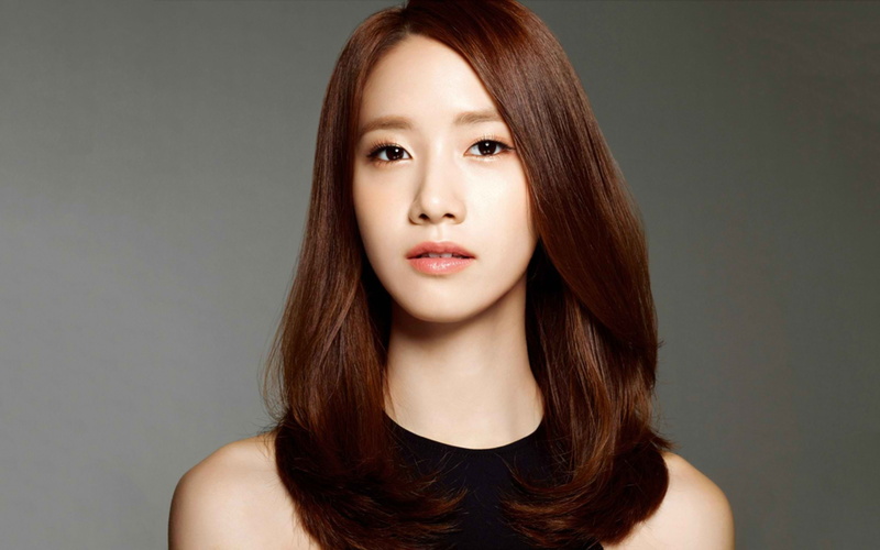 hairstyle, women, 2K, front view, gray background, adult, portrait, young adult, studio shot, yoona, generation, girls, brown hair, one person, indoors