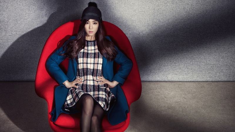 Korean  celebrity  SNSD  looking at viewer  Tiffany Hwang  model  Asian  women  fashion  brunette  Girls Generation  chair, 1080P