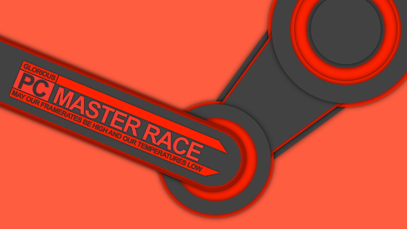 PC gaming, simple background, Steam (software), 5K, minimalism, Master Race