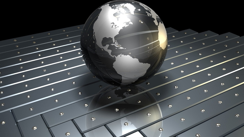 nature, globe - man made object, 1080P, indoors, silver colored, globes, global business, technology, sphere, business, reflection, map, Earth, planet - space
