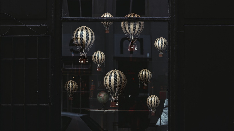 hot air balloons, window, globes, 1080P
