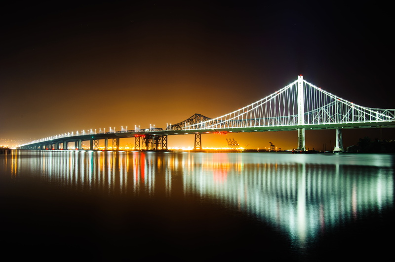 water, bay bridge, long  exposure, reflection, twinkle, travel, nikon  d700, fx, lights, tourism, night, island, 4K, famous Place, treasure, something new