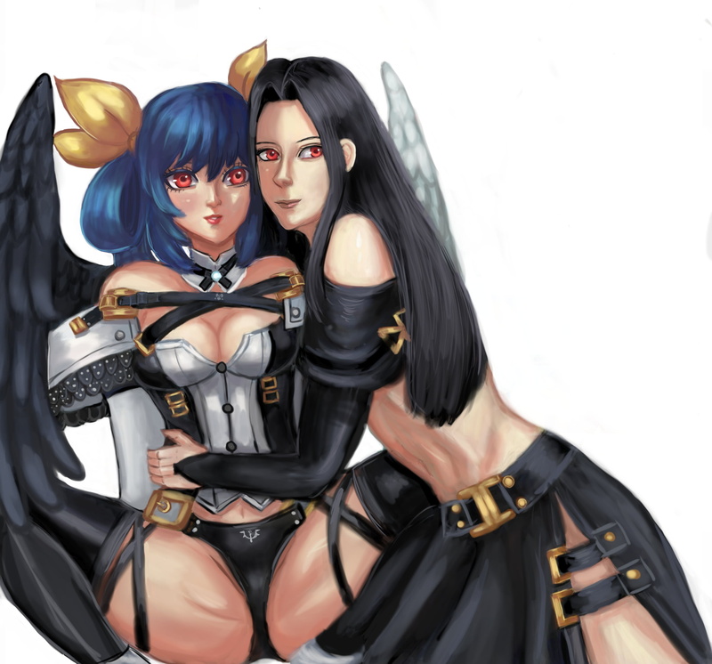 Gothic, Guilty Gear, Testament (guilty gear), anime girls, Fighting Games, anime games, couple, anime girl with wings, Guilty Gear Xrd, 1080P, Guilty gear strive