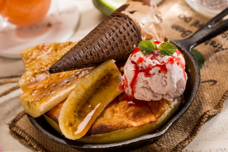 ice cream, sugar cone, banana, dessert, 1080P
