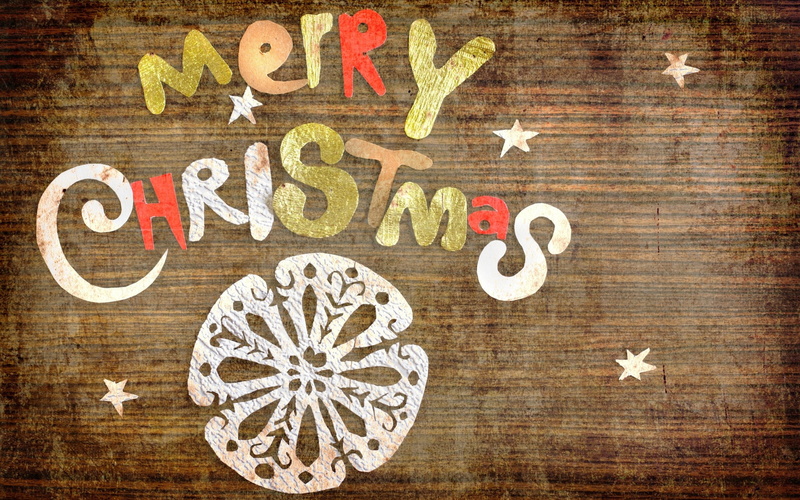 2K, Christmas, New Year, wooden surface, snow
