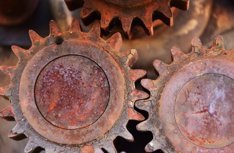 connection, gear, business, mechanics, corrosion, close-up, steel, machinery, iron, metal, iron - metal, 5K, transmission, industry, rusty, technology