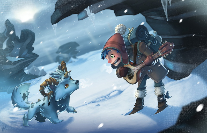 hat, winter, boy, 720P, backpack, snow, Blizzard, animal, brancale, Horny, icicles
