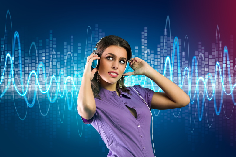 headphones, girl, ringtones, 8K, music, background