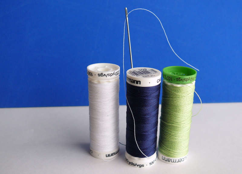 blue background, craft, eye of a needle, sewing thread, variation, haberdashery, sewing needle, sewing item, art and craft, choice, thread, handarbeiten