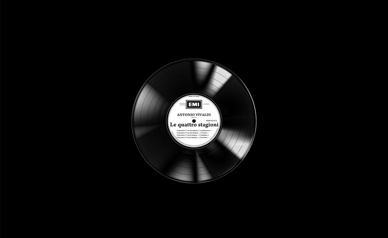 illuminated, antonio vivaldi, electric lamp, design, no people, black color, vivaldi, circle, lighting equipment, directly below, Black and White, Vinyl