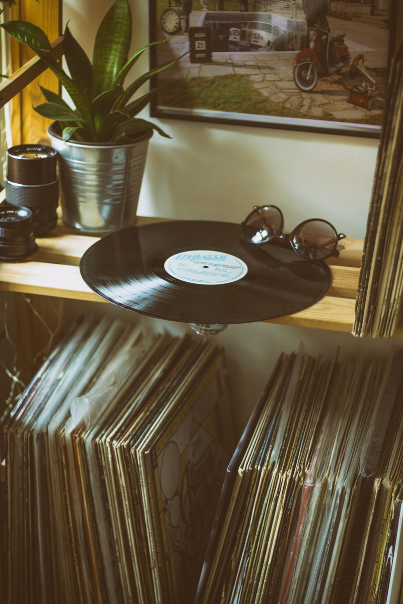close-up, sunglasses, indoors, home, plant, book, kitchen, house, large group of objects, collections, household equipment, inside, records, business, disc