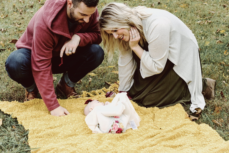 together, grass, family, adult, young women, looking, dad, bending, kid, hairstyle, woman, fall, baby, beard, man, young family, blond hair, 5K, young men