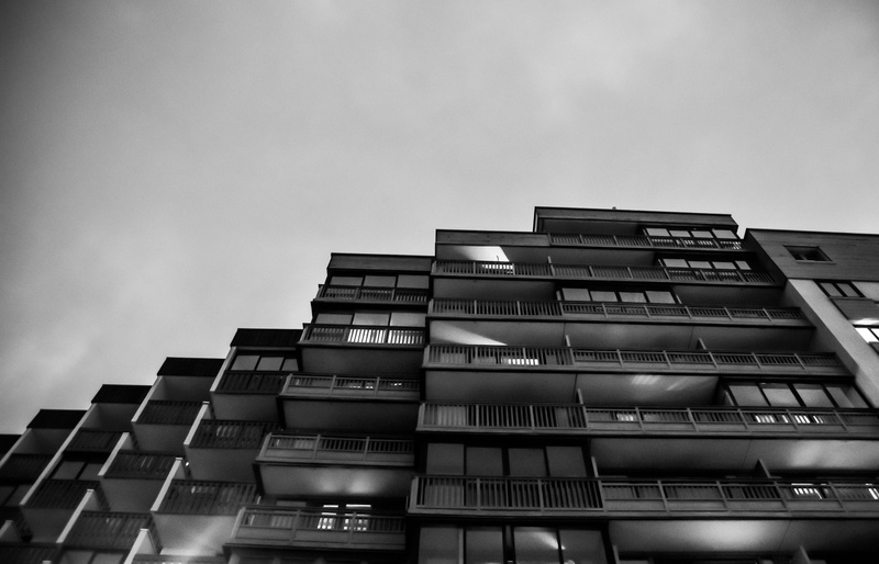 business, built structure, blackandwhite, condos, house, office, building, modern, outdoors, cloud - sky, office building exterior, low angle view, building exterior