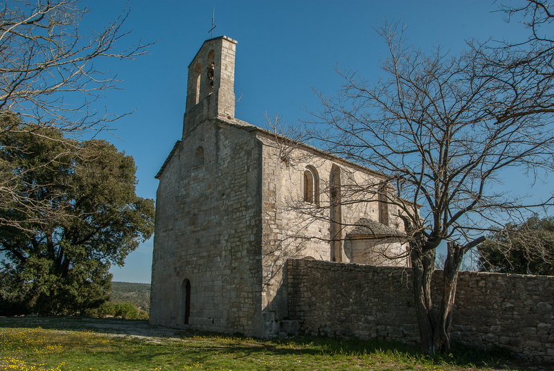 damaged, low angle view, sky, tree, catholic, romanesque chapel, heritage, built structure, place of worship, bare tree, abandoned, stone wall, building