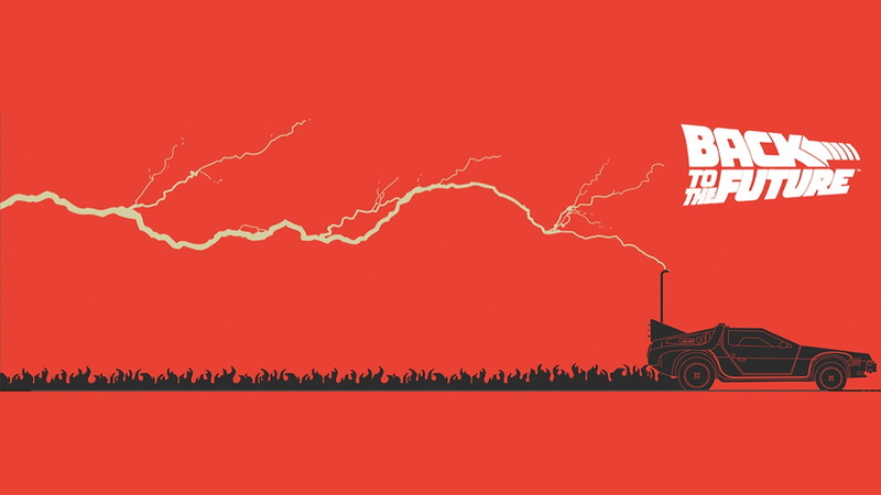 Back To The Future, movies, 1080P, minimalism, artwork, Time Travel